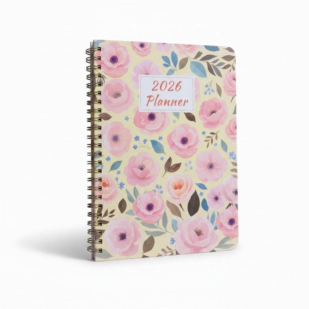 2026 Monthly Weekly Planner‎ Organizer Floral Pink